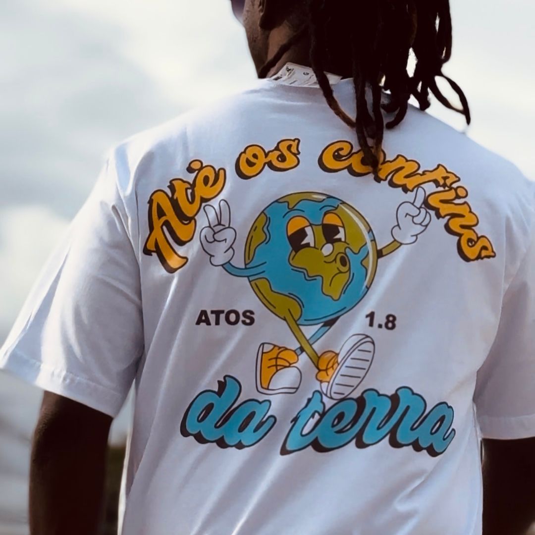 Camiseta cristã branca - Até os Confins da Terra