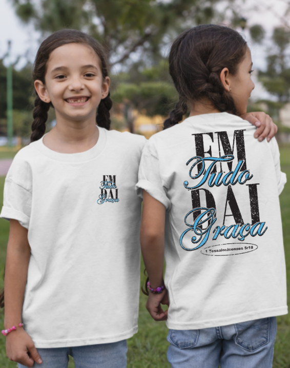 Camiseta Evangélica Branca – Em Tudo Dai Graças